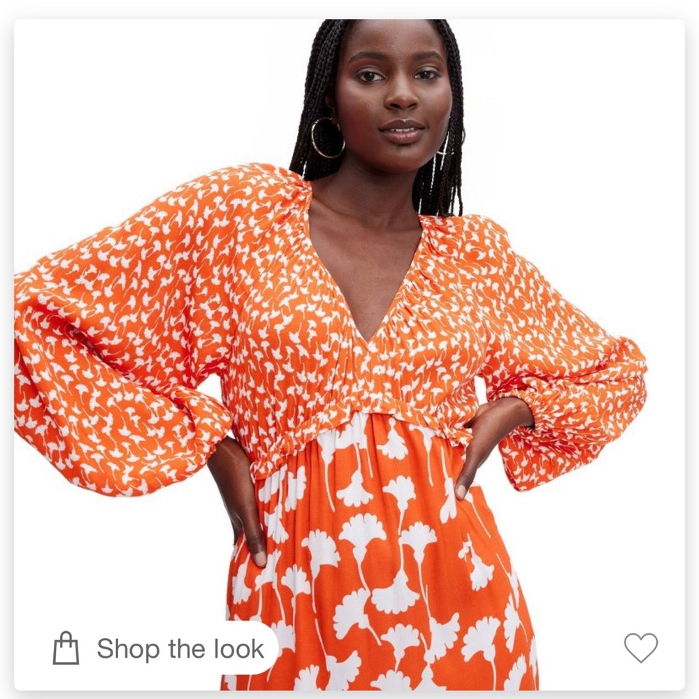 DVF for Target Women's V-Neck Ginkgo Cherry Tomato Maxi Dress